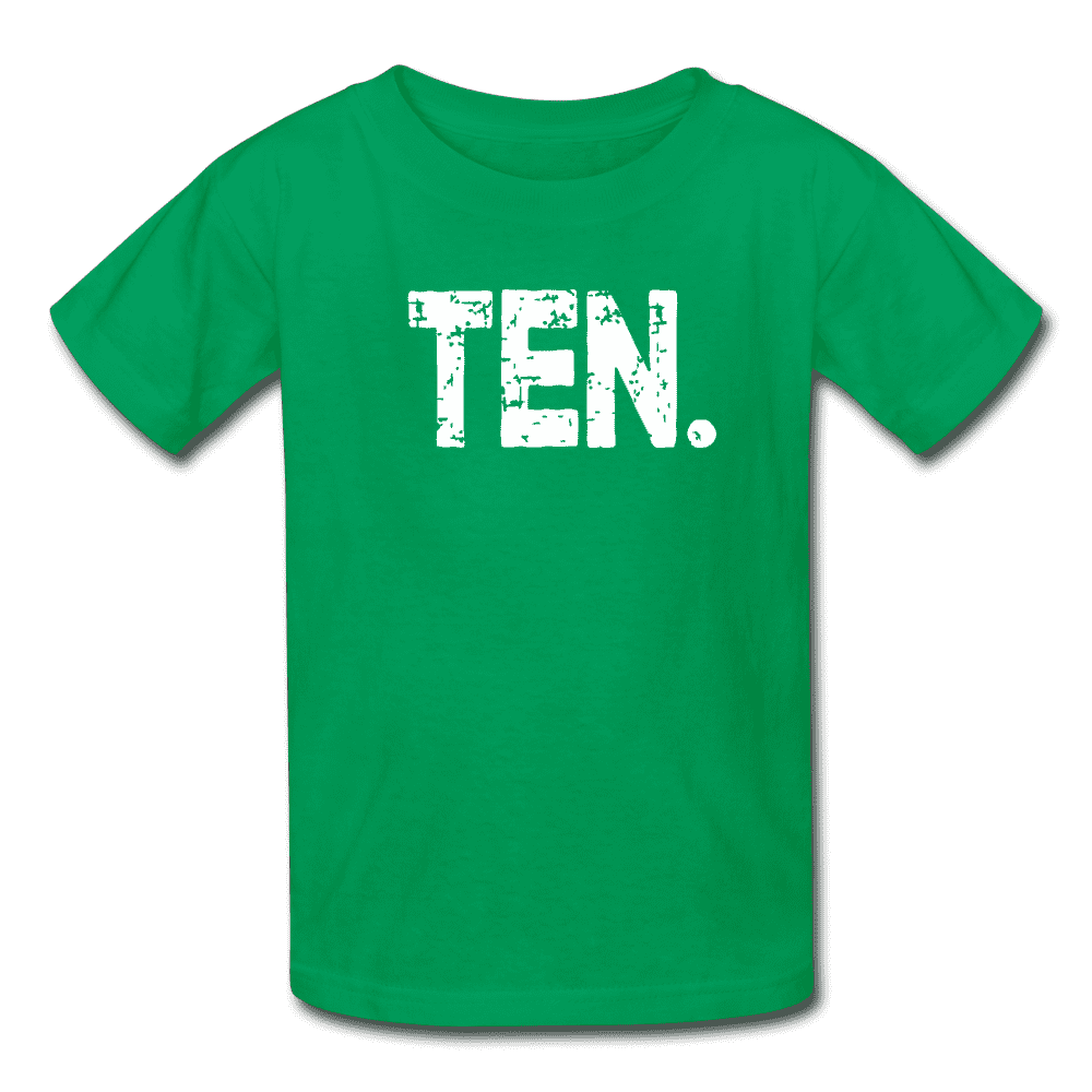 Boy 10th Birthday Shirt, Birthday Boy T-Shirt, Ten Year Old Birthday Gift - kelly green