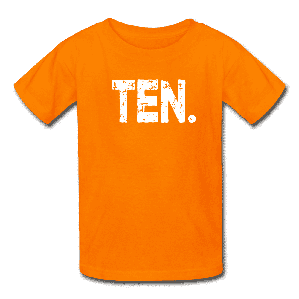 Boy 10th Birthday Shirt, Birthday Boy T-Shirt, Ten Year Old Birthday Gift - orange