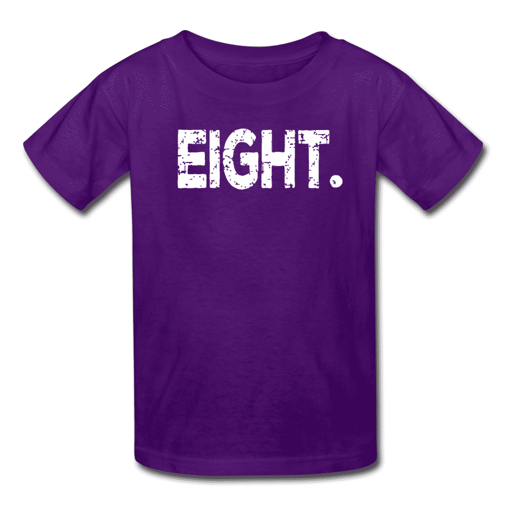 Boy 8th Birthday Shirt, Birthday Boy T-Shirt, Eight Year Old Birthday Gift - purple