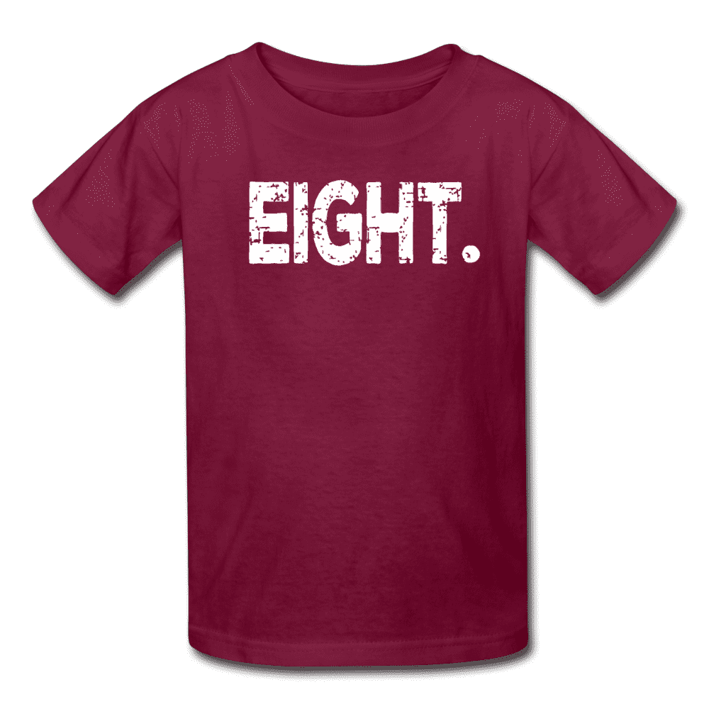 Boy 8th Birthday Shirt, Birthday Boy T-Shirt, Eight Year Old Birthday Gift - burgundy