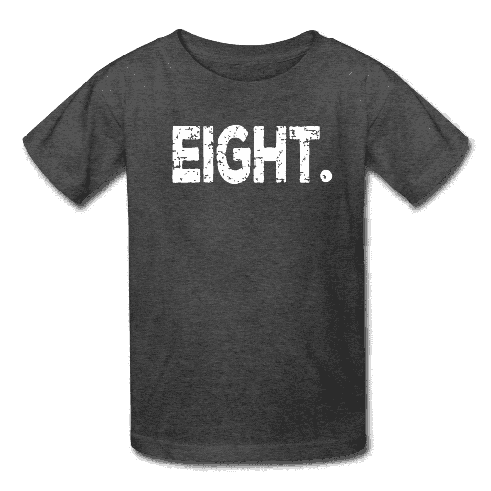 Boy 8th Birthday Shirt, Birthday Boy T-Shirt, Eight Year Old Birthday Gift - heather black
