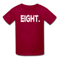 Boy 8th Birthday Shirt, Birthday Boy T-Shirt, Eight Year Old Birthday Gift - dark red