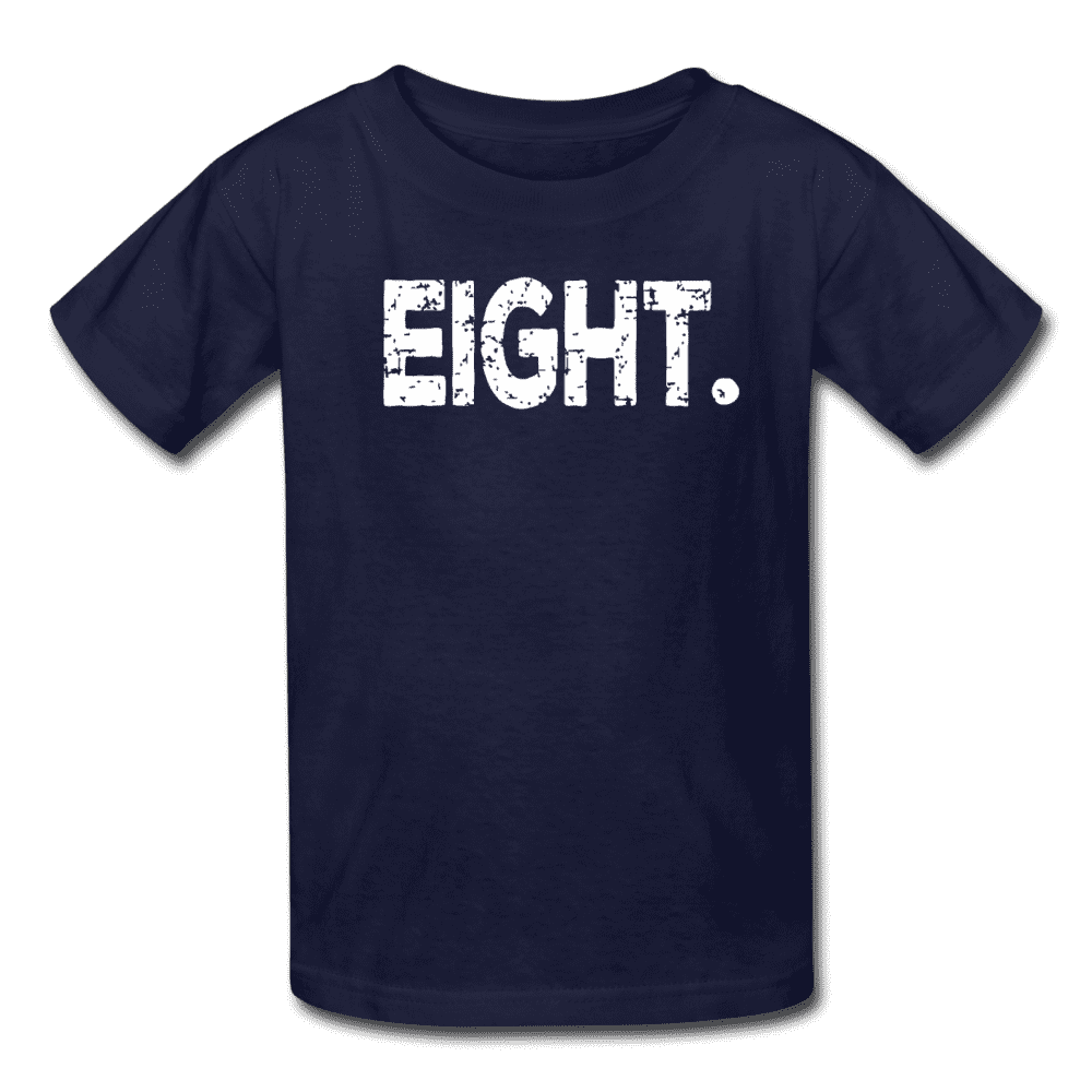 Boy 8th Birthday Shirt, Birthday Boy T-Shirt, Eight Year Old Birthday Gift - navy