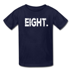 Boy 8th Birthday Shirt, Birthday Boy T-Shirt, Eight Year Old Birthday Gift - navy