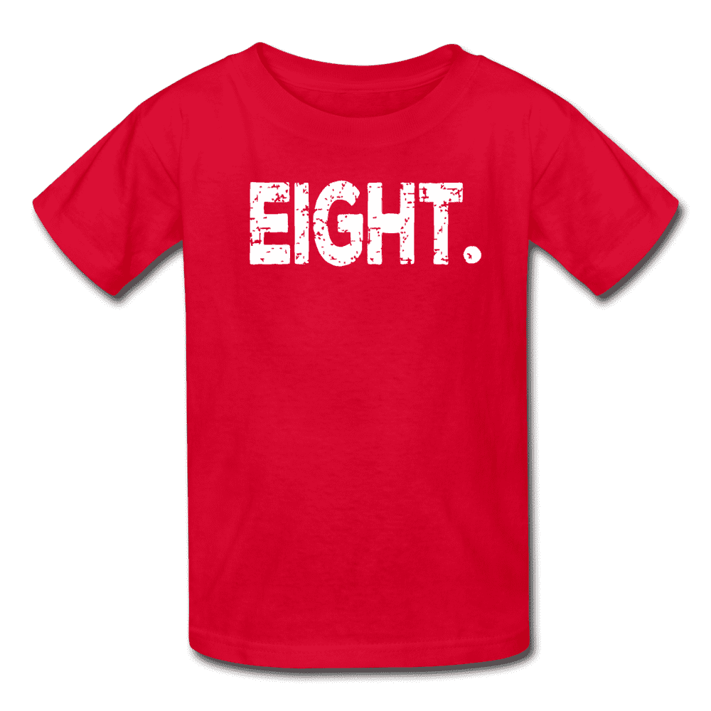 Boy 8th Birthday Shirt, Birthday Boy T-Shirt, Eight Year Old Birthday Gift - red