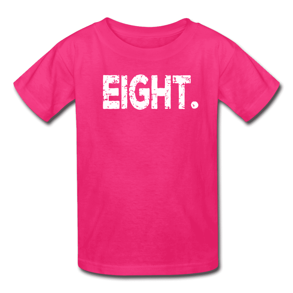 Boy 8th Birthday Shirt, Birthday Boy T-Shirt, Eight Year Old Birthday Gift - fuchsia