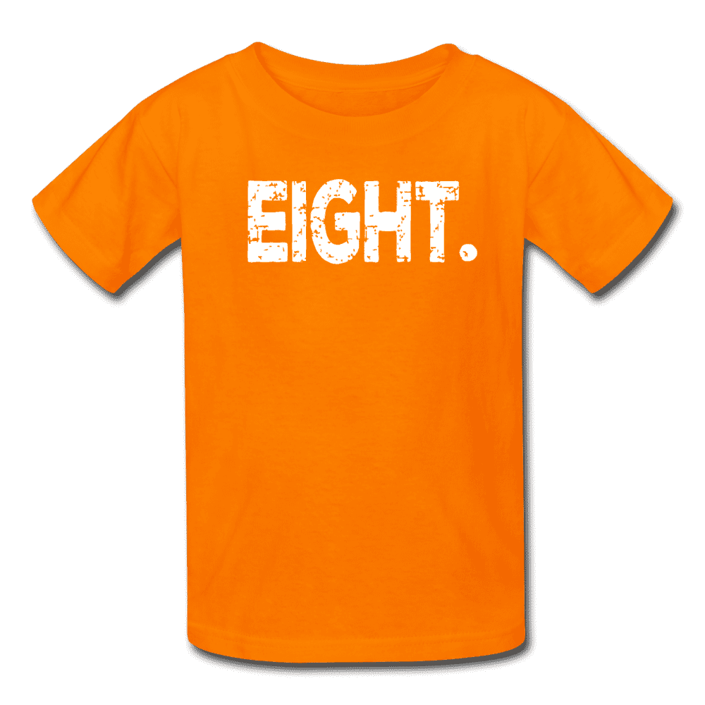 Boy 8th Birthday Shirt, Birthday Boy T-Shirt, Eight Year Old Birthday Gift - orange