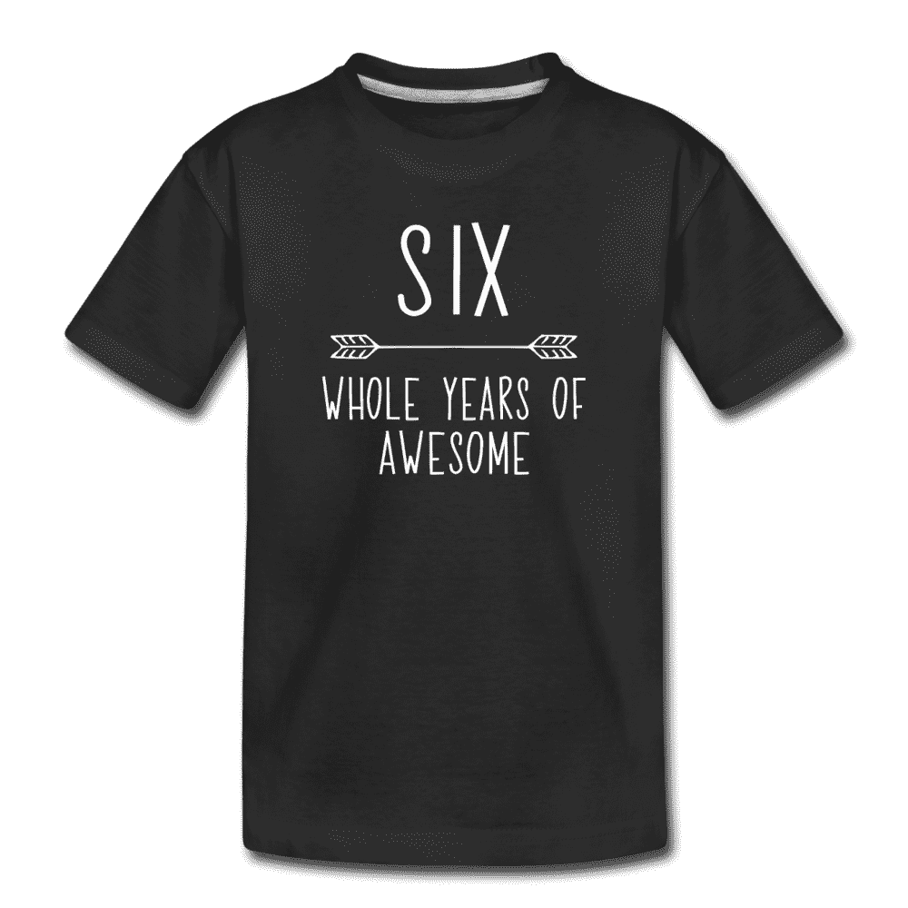 Sixth Birthday Outfit Boy Six Year Old Boy Birthday Shirt, Kids' Premium T-Shirt - black