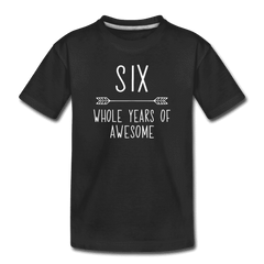 Sixth Birthday Outfit Boy Six Year Old Boy Birthday Shirt, Kids' Premium T-Shirt - black