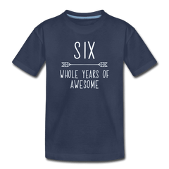 Sixth Birthday Outfit Boy Six Year Old Boy Birthday Shirt, Kids' Premium T-Shirt - navy