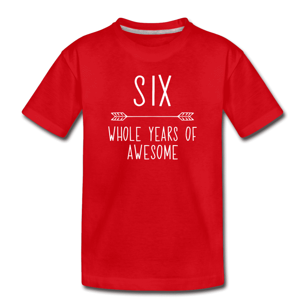 Sixth Birthday Outfit Boy Six Year Old Boy Birthday Shirt, Kids' Premium T-Shirt - red