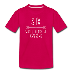 Sixth Birthday Outfit Boy Six Year Old Boy Birthday Shirt, Kids' Premium T-Shirt - dark pink
