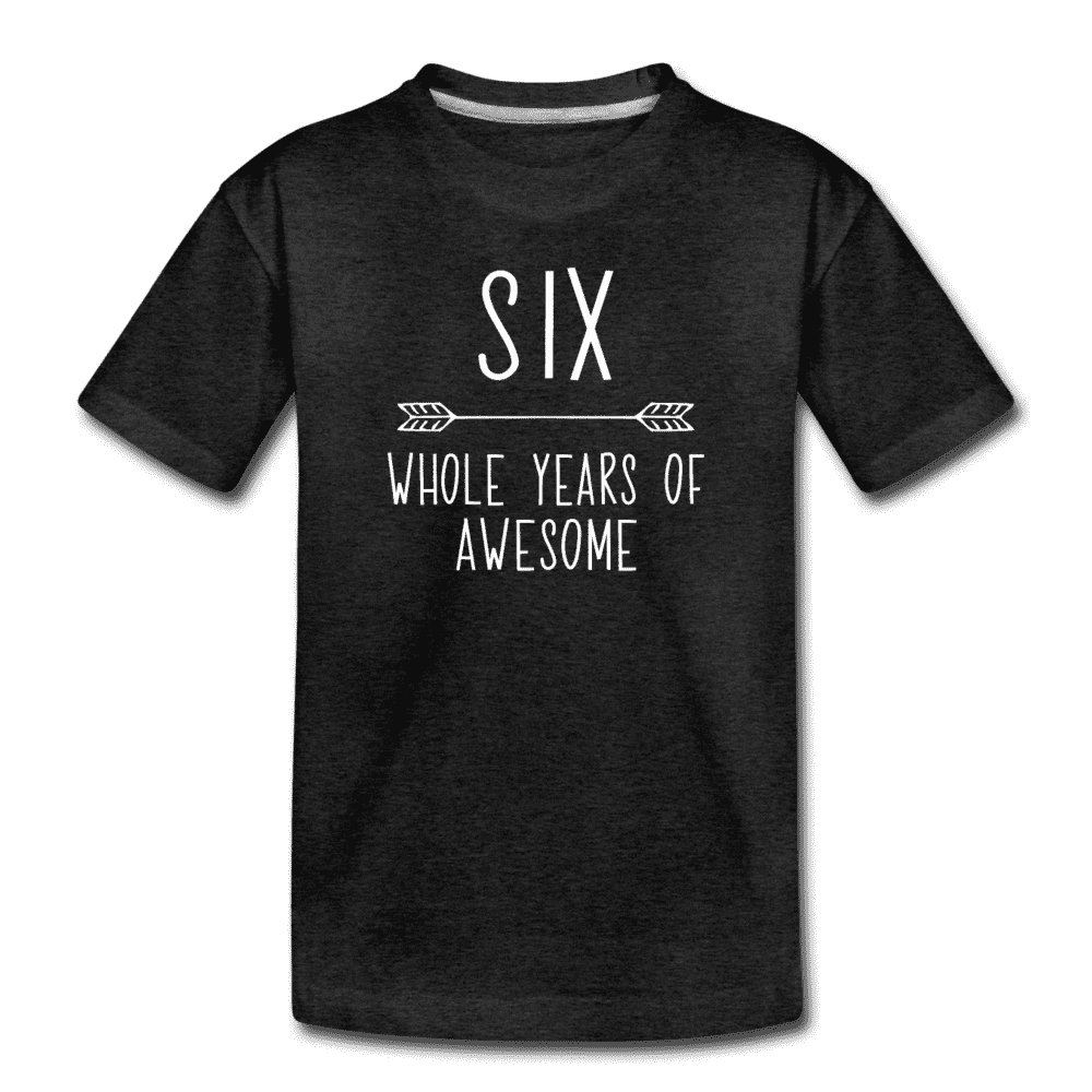 Sixth Birthday Outfit Boy Six Year Old Boy Birthday Shirt, Kids' Premium T-Shirt - charcoal gray