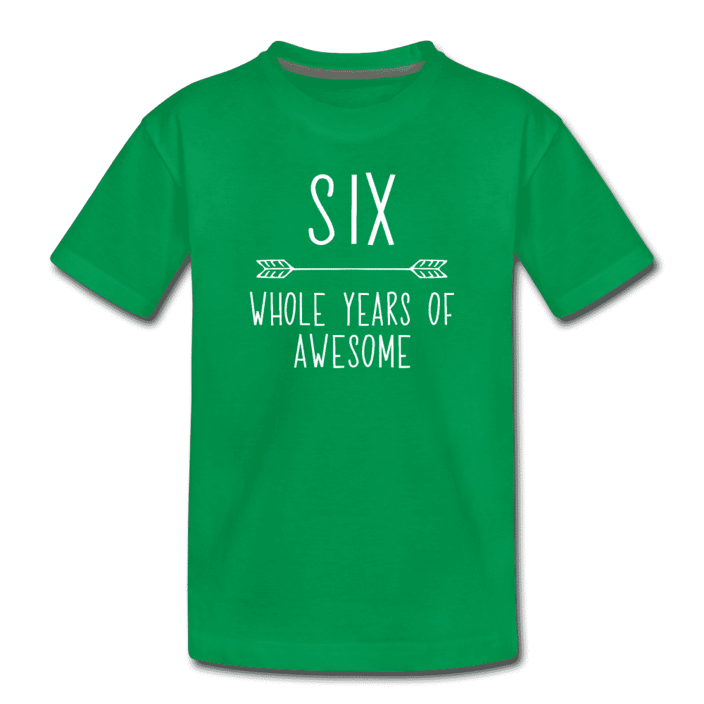 Sixth Birthday Outfit Boy Six Year Old Boy Birthday Shirt, Kids' Premium T-Shirt - kelly green