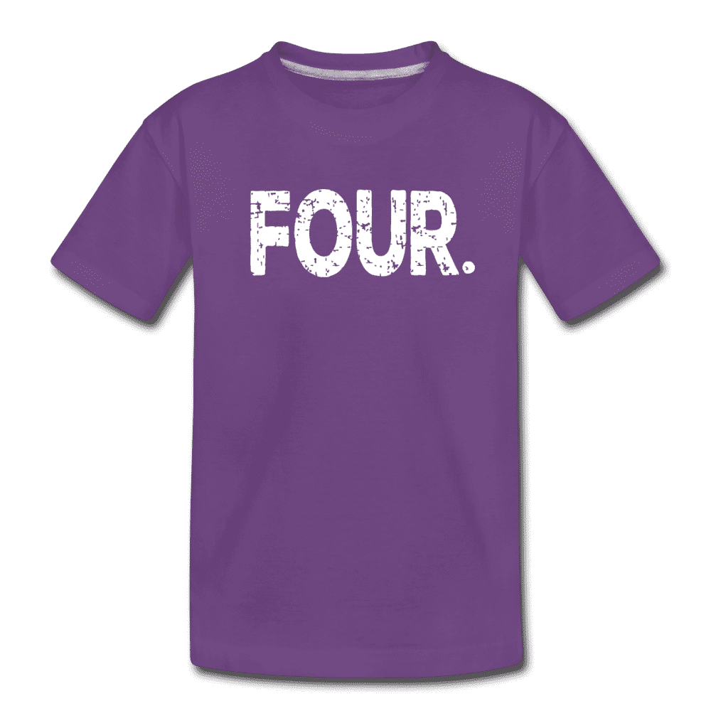 Boy 4th Birthday Shirt, Birthday Boy T-Shirt, Four Year Old Birthday Gift, Premium Kids Shirt - purple