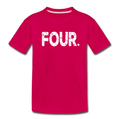 Boy 4th Birthday Shirt, Birthday Boy T-Shirt, Four Year Old Birthday Gift, Premium Kids Shirt - dark pink