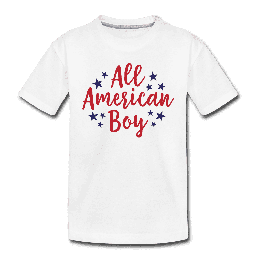 Boys 4th of July Shirt, All American Boy, Kids' Premium T-Shirt - white