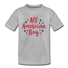 Boys 4th of July Shirt, All American Boy, Kids' Premium T-Shirt - heather gray