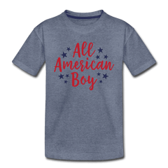 Boys 4th of July Shirt, All American Boy, Kids' Premium T-Shirt - heather blue