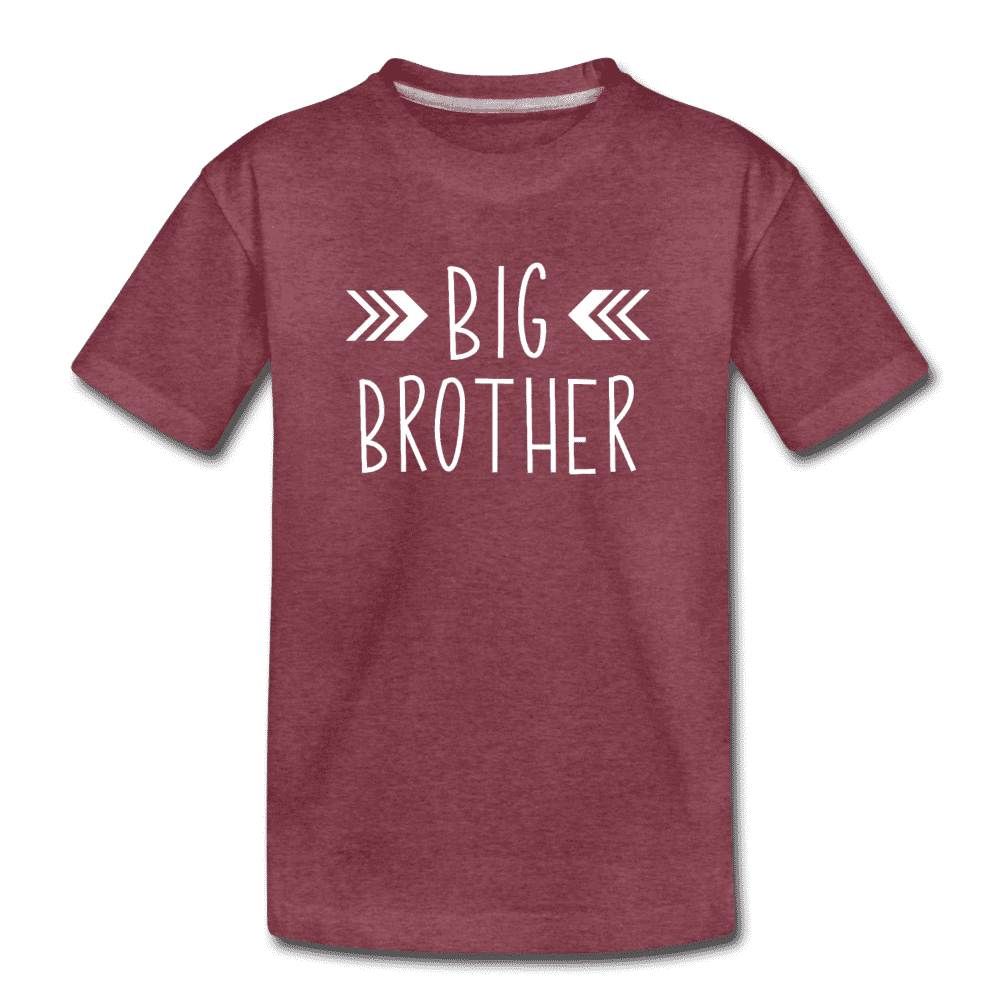 Big Sister Shirt for Boys, Big Brother to Be Gift, Kids' Premium T-Shirt - heather burgundy