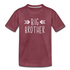 Big Sister Shirt for Boys, Big Brother to Be Gift, Kids' Premium T-Shirt - heather burgundy