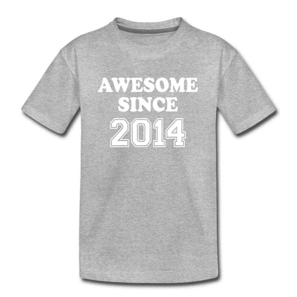 Awesome Since 2014 Kids Birthday Shirt, Boys and Girls Premium Shirt - heather gray