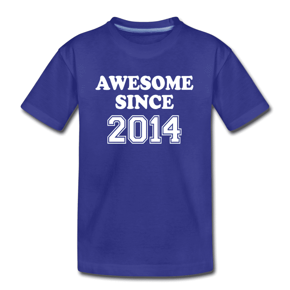 Awesome Since 2014 Kids Birthday Shirt, Boys and Girls Premium Shirt - royal blue