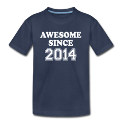 Awesome Since 2014 Kids Birthday Shirt, Boys and Girls Premium Shirt - navy