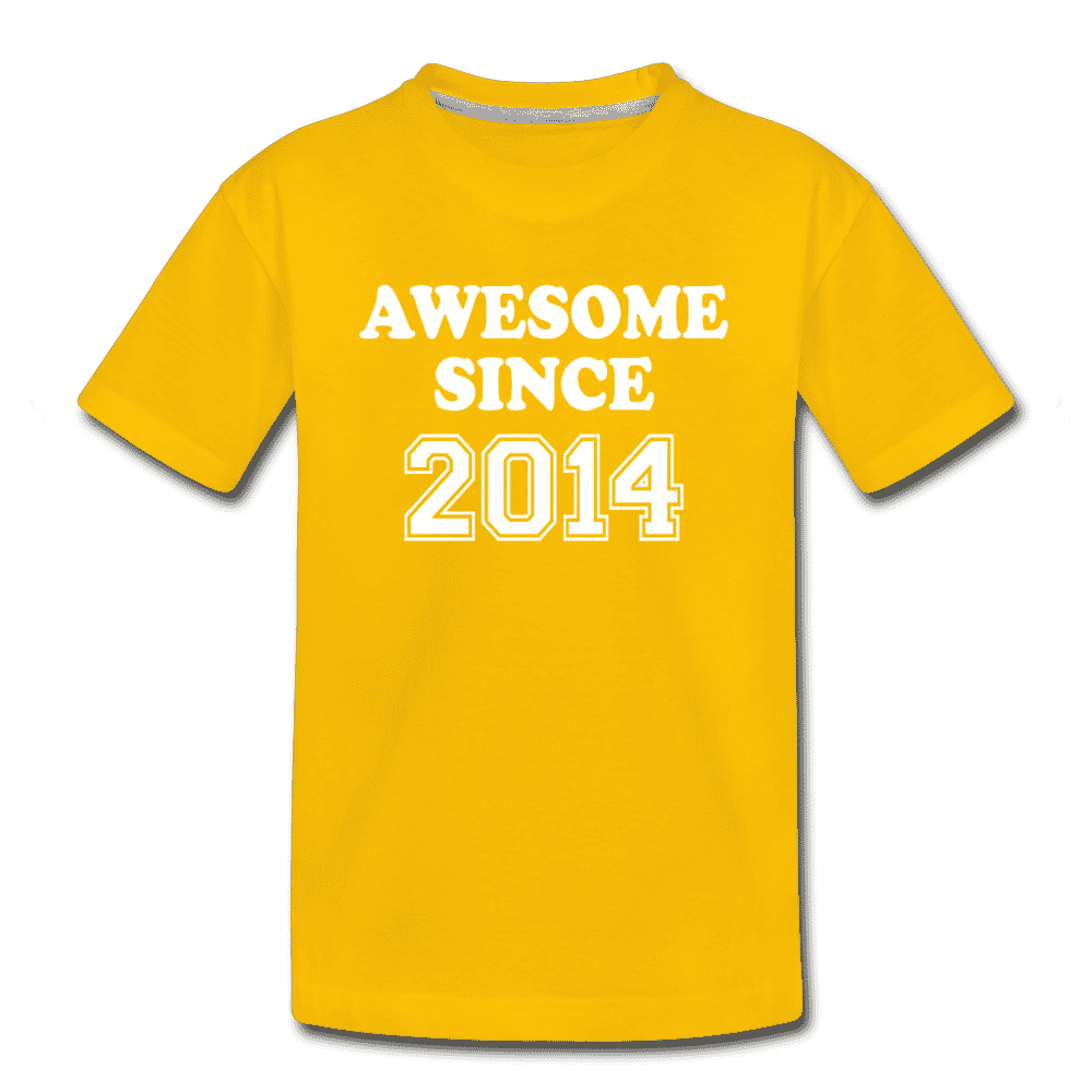 Awesome Since 2014 Kids Birthday Shirt, Boys and Girls Premium Shirt - sun yellow