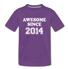 Awesome Since 2014 Kids Birthday Shirt, Boys and Girls Premium Shirt - purple