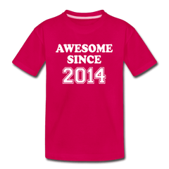 Awesome Since 2014 Kids Birthday Shirt, Boys and Girls Premium Shirt - dark pink