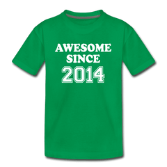 Awesome Since 2014 Kids Birthday Shirt, Boys and Girls Premium Shirt - kelly green
