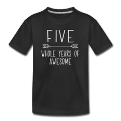 Fifth Birthday Outfit Boy Five Year Old Boy Birthday Shirt, Kids' Premium T-Shirt - black