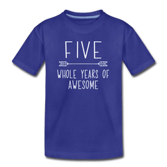 Fifth Birthday Outfit Boy Five Year Old Boy Birthday Shirt, Kids' Premium T-Shirt - royal blue