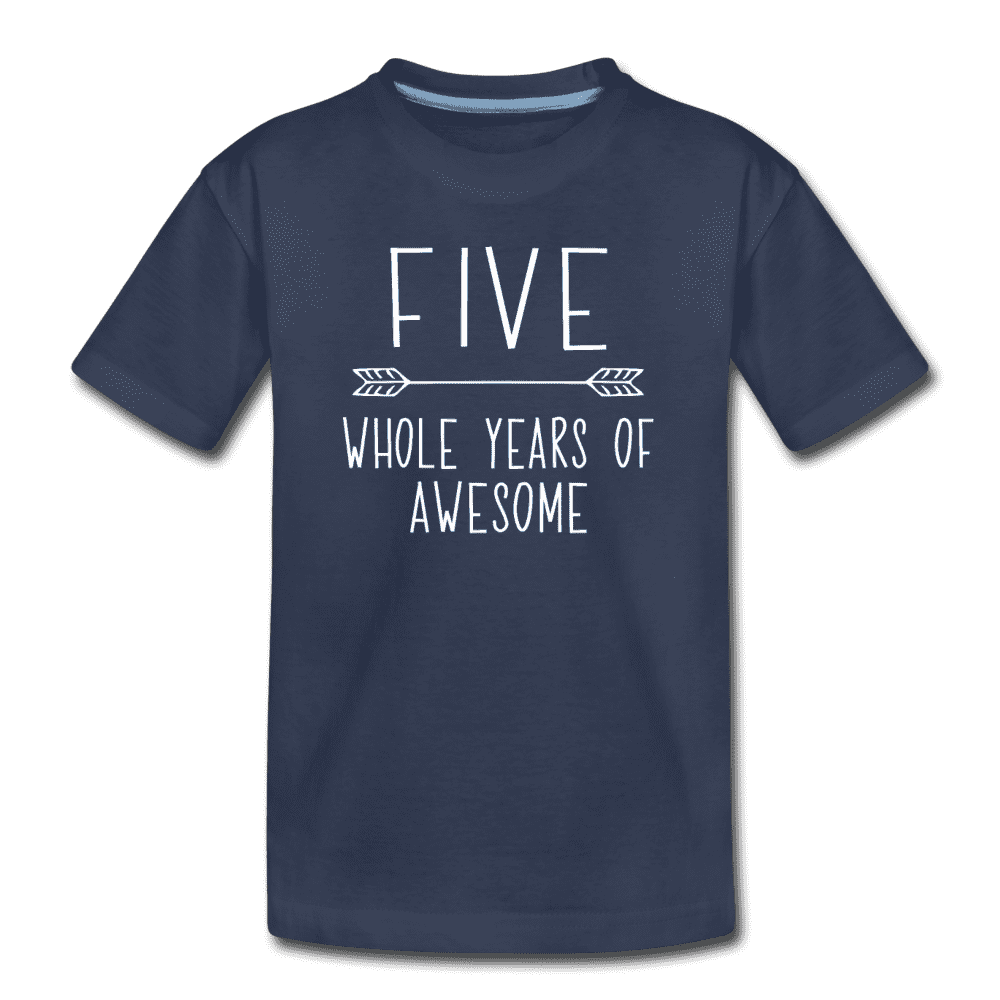 Fifth Birthday Outfit Boy Five Year Old Boy Birthday Shirt, Kids' Premium T-Shirt - navy