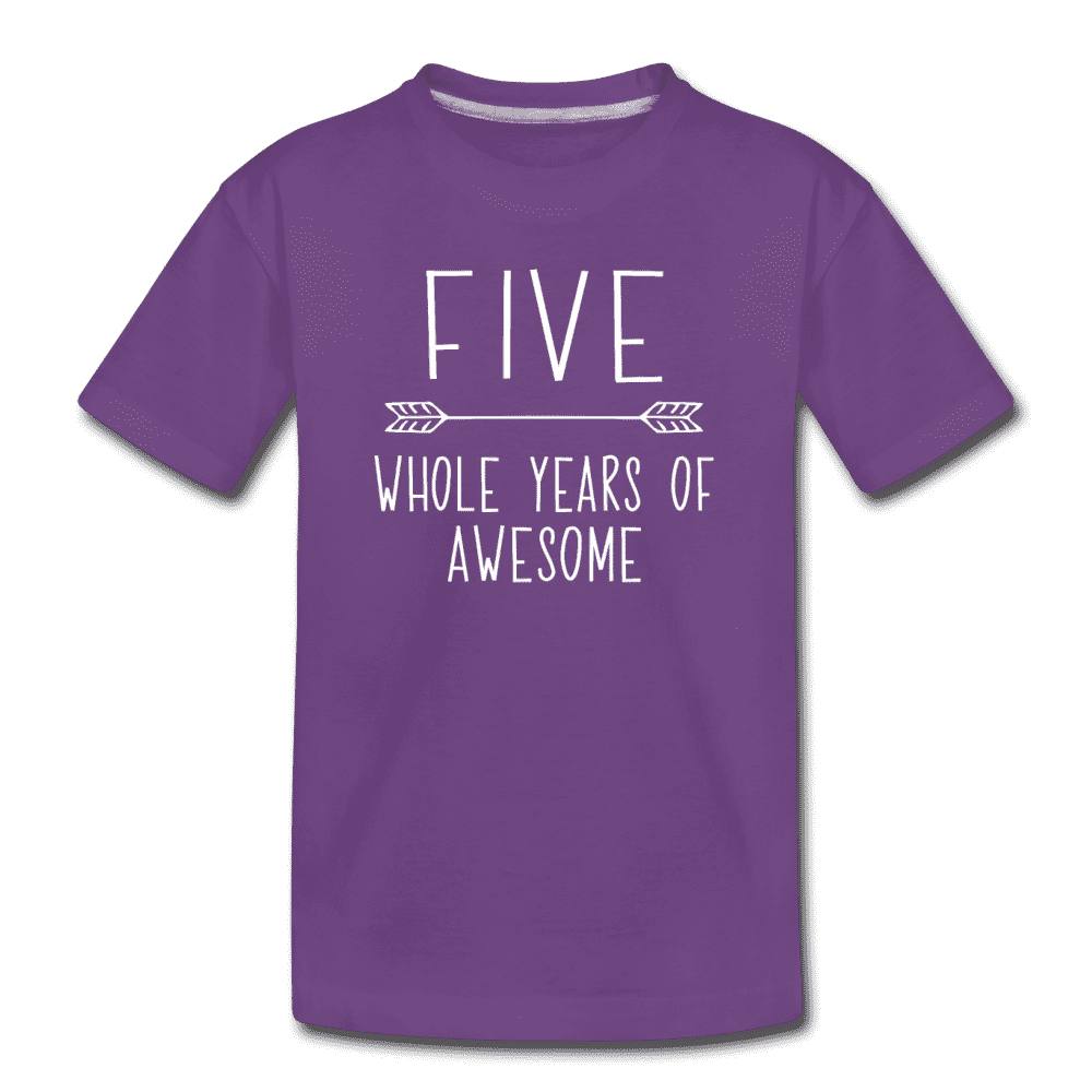 Fifth Birthday Outfit Boy Five Year Old Boy Birthday Shirt, Kids' Premium T-Shirt - purple