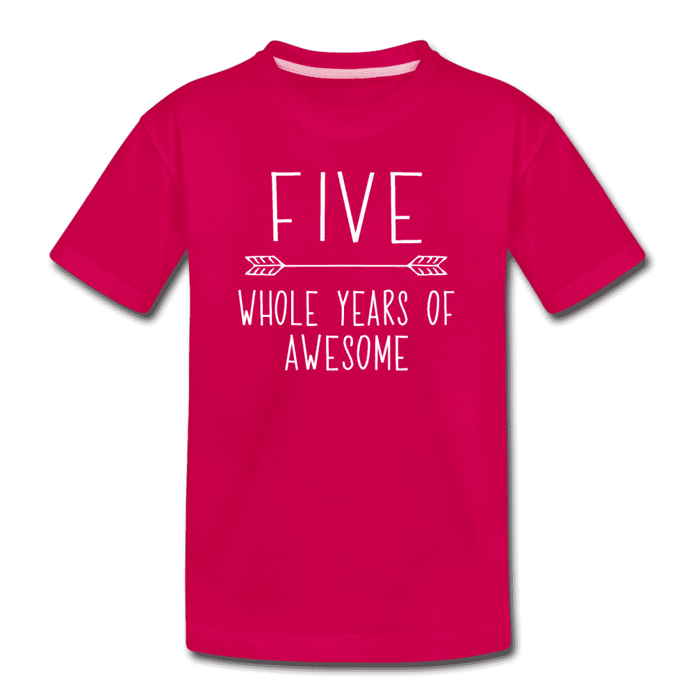 Fifth Birthday Outfit Boy Five Year Old Boy Birthday Shirt, Kids' Premium T-Shirt - dark pink