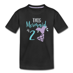 2nd Birthday Girl Mermaid Shirt, Toddler Premium T-Shirt - black
