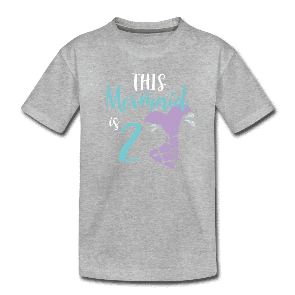 2nd Birthday Girl Mermaid Shirt, Toddler Premium T-Shirt - heather gray