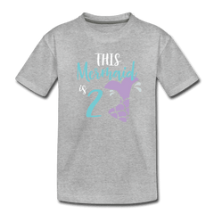 2nd Birthday Girl Mermaid Shirt, Toddler Premium T-Shirt - heather gray