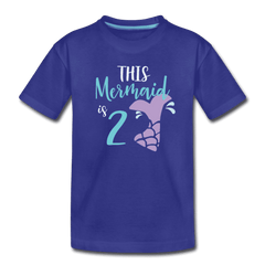 2nd Birthday Girl Mermaid Shirt, Toddler Premium T-Shirt - royal blue