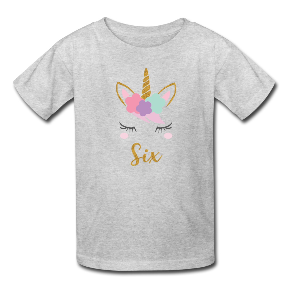 Unicorn 6th Birthday Shirt, Kids' T-Shirt - heather gray