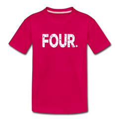 Boy 4th Birthday Shirt, Toddler Premium T-Shirt - dark pink