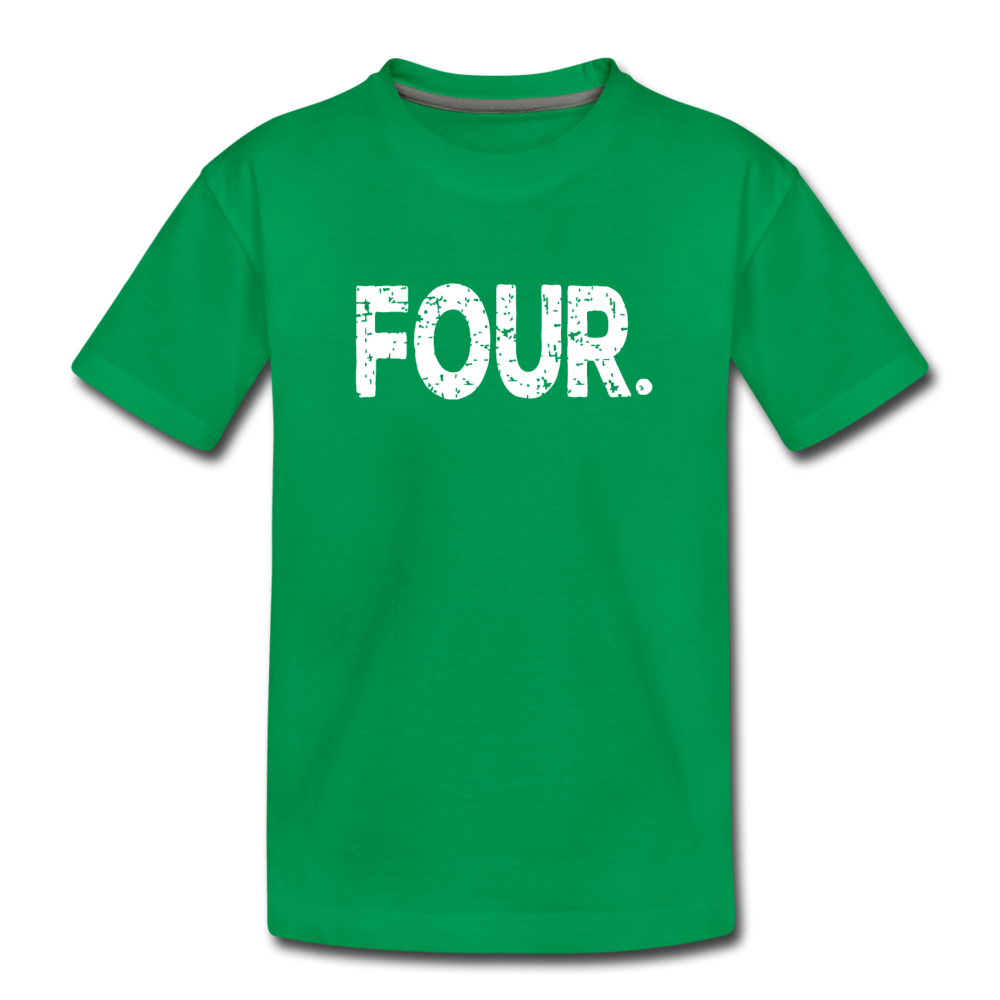 Boy 4th Birthday Shirt, Toddler Premium T-Shirt - kelly green