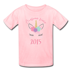 Unicorn Awesome Since 2015 Birthday Shirt, Kids' T-Shirt Fruit of the Loom - pink