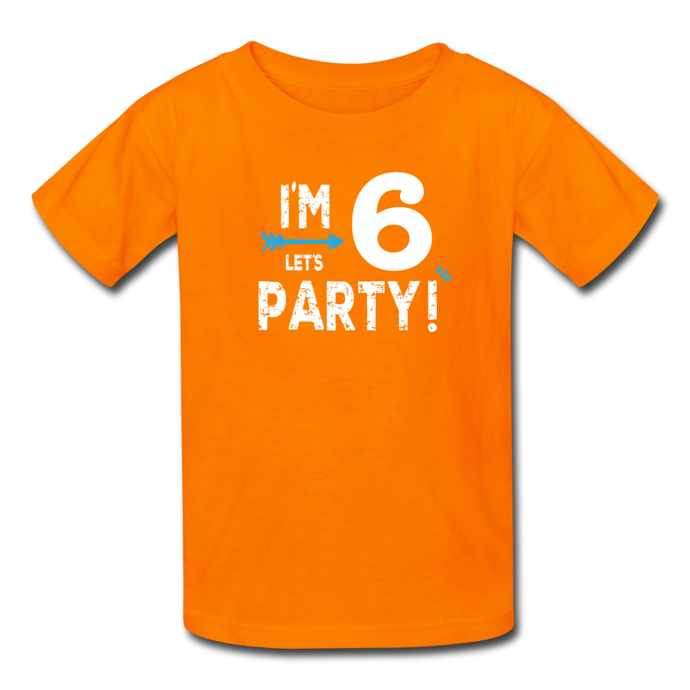 Boy 6th Birthday Shirt, I'm Six Lets Party Kids' T-Shirt Fruit of the Loom - orange