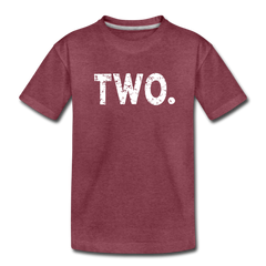 Boy 2nd Birthday Shirt, Toddler Premium T-Shirt - heather burgundy