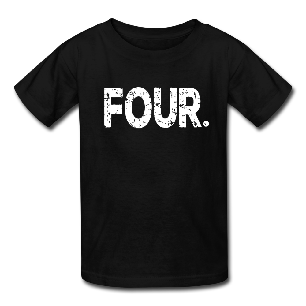Boy 4th Birthday Shirt, Grunge Kids' T-Shirt Fruit of the Loom - black