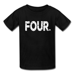 Boy 4th Birthday Shirt, Grunge Kids' T-Shirt Fruit of the Loom - black