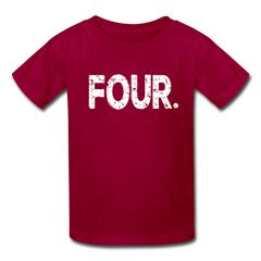 Boy 4th Birthday Shirt, Grunge Kids' T-Shirt Fruit of the Loom - dark red